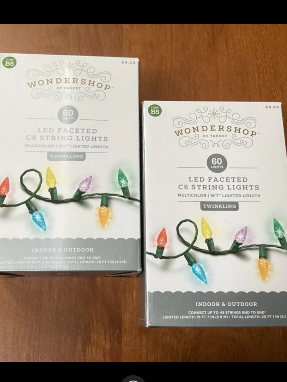 Wondershop Christmas LED Faceted C6 String Multi-Color Twinkling Lights Bundle